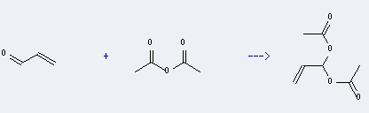 Acrolein diacetate can be prepared by acetic acid anhydride and propenal.